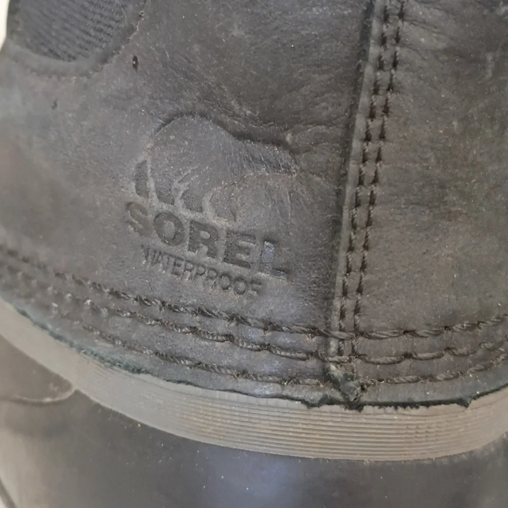 Sorel Men's Black and Gray Rain Boots